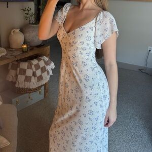 Princess Polly Blue Floral Midi Dress